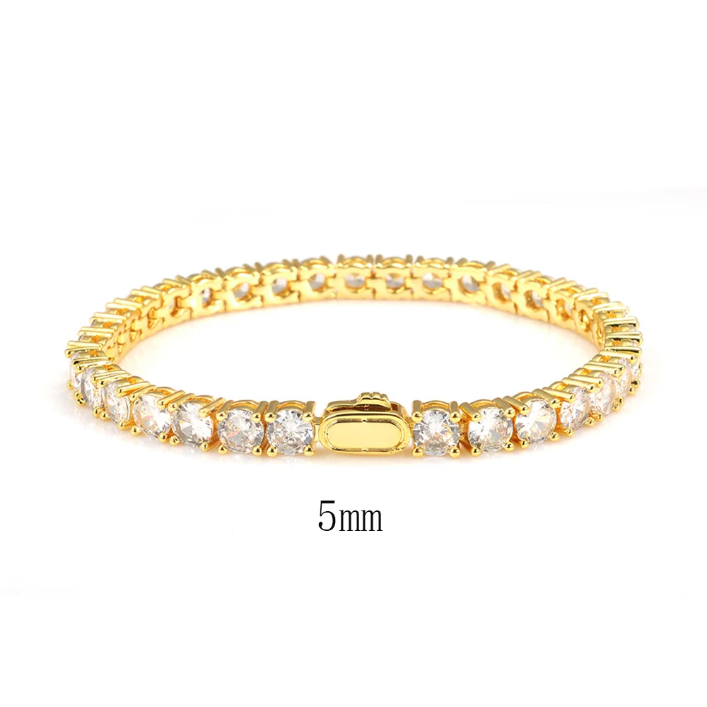 Gold Tennis Chain Full Diamond 3/4/5MM