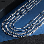 Wholesale Gold Silver Color Necklace 3-12mm Width 40-75cm Long Chain Lobster Clasp Men and Women Engagement Jewelry
