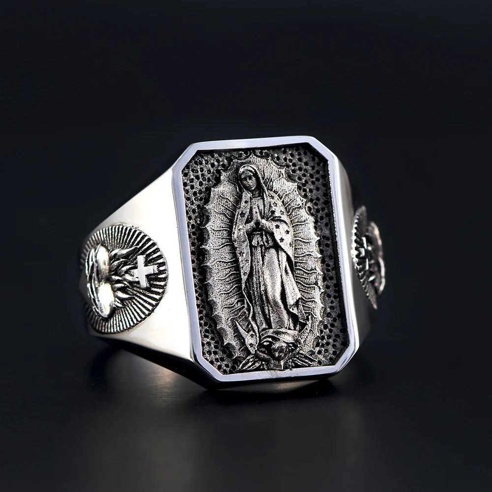 Virgin Mary Heart Ring — 925 Silver