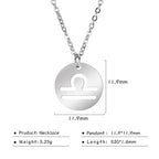 Kkjoy Stainless Steel Star Zodiac Sign Necklaces 12 Constellation Choker Pendants Necklace Aries Libra Leo Collier Birthday Gift