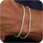 Stainless Steel Chain Bracelets Sets for Men Waterproof Twiste Cuban Link Chain Bracelet Jewelry Gifts for Dad