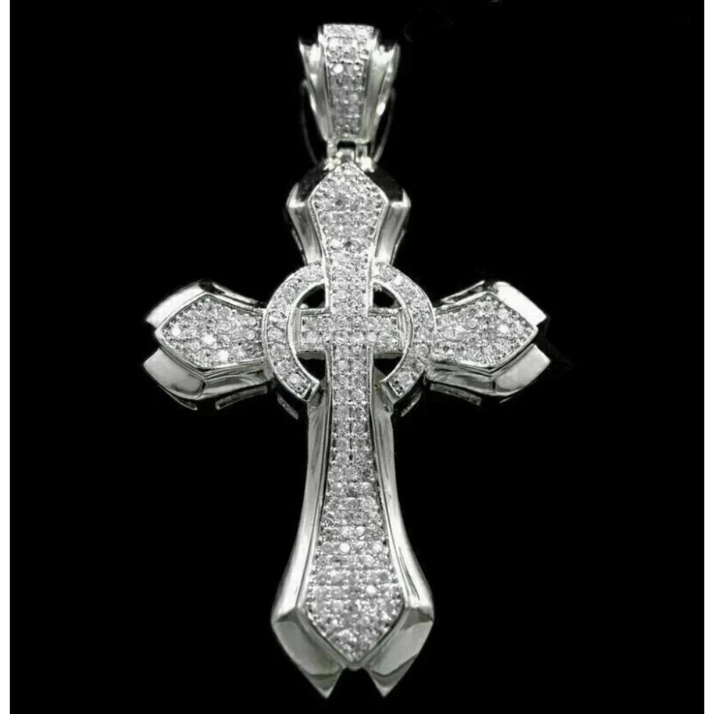 Silver Pendant Fully Set with Moissanite Certificate Included Festive Birthday Christmas Gift