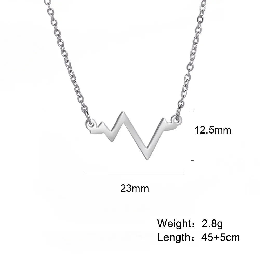 My Shape Lightning Necklaces For Women Tooth Mountain Heart Stainless Steel Necklace Choker Fashion Jewelry Gifts For friend