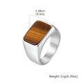 Natural Stone Signet Ring — Silver