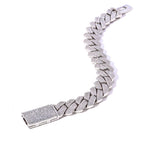 Wholesale Full Diamond Cuban Necklace Hip Hop Jewelry Cube Zirconia Sparkling Diamond 15mm Brass Plated Rose Gold Jewelry