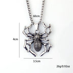 Stainless Steel Vintage Spider Pendant Necklace