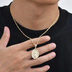 Virgin Mary Figaro Chain Pendant — SS