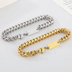 6MM Link Chain Bracelet Necklace Set for Man Luxury Gold Color Stainless Steel Jewelry Men's Necklace & Bracelets