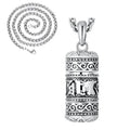 925 Silver Six Character True Word Pendant national style Can Open The Gawu Box Necklace for Men and Women Jewelry Rotatable
