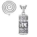 925 Silver Six Character True Word Pendant national style Can Open The Gawu Box Necklace for Men and Women Jewelry Rotatable