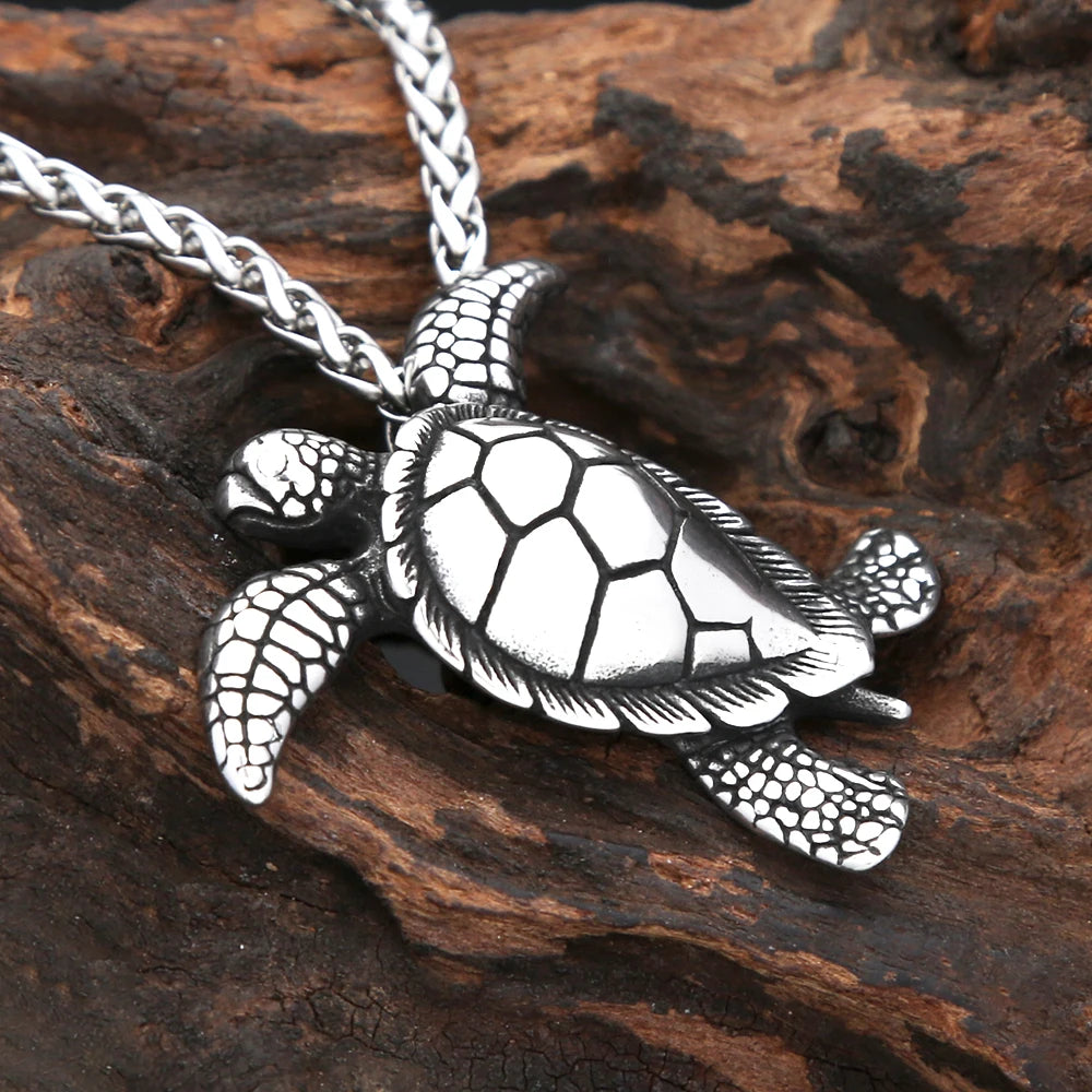 Turtle Pendant — Stainless Steel