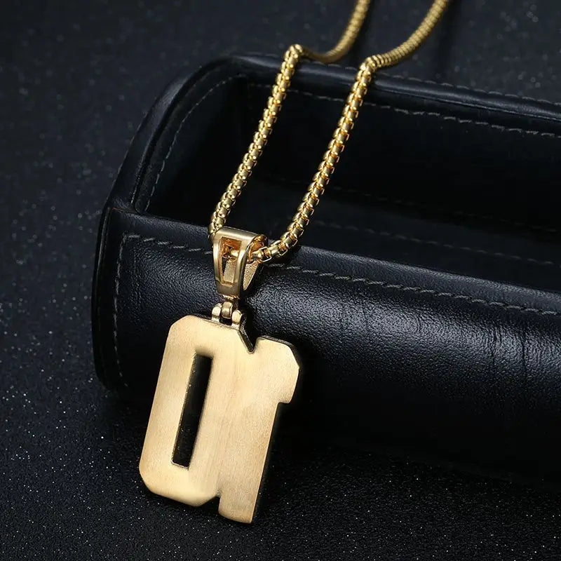 Iced Out Football Pendant Necklace — Gold