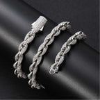 Aokaishen 8mm Stainless Steel Rope Chain for Men PVD Plated Rock Street Hip Hop Jewelry
