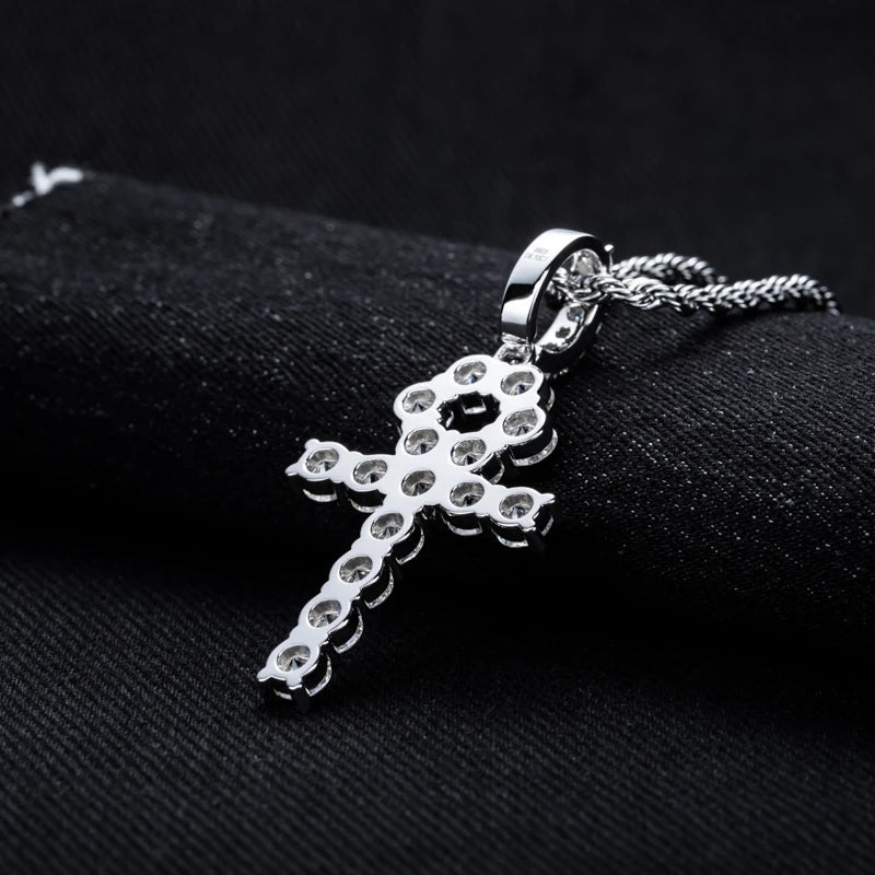 Iced Out Cross Pendant — 925 Silver