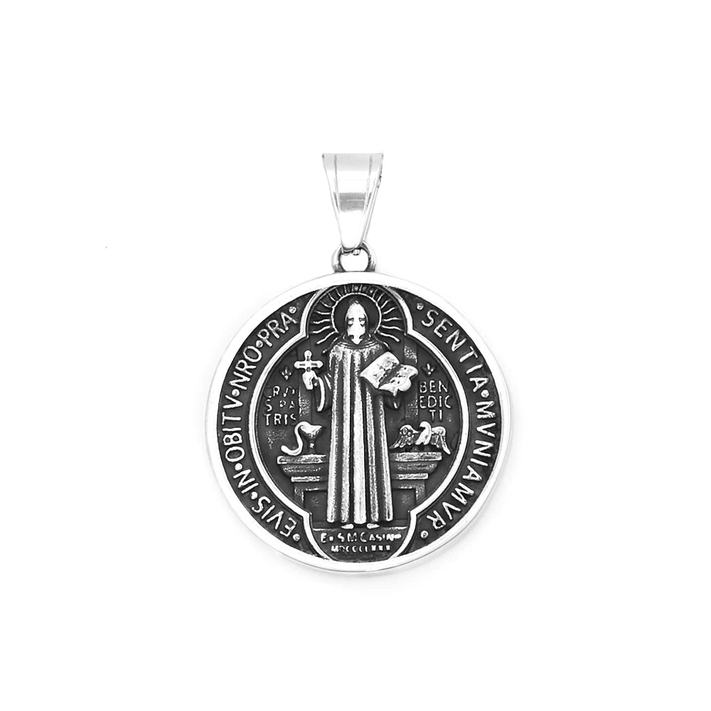 Vintage Christian Saint Benedict Pendant Necklaces For Men Women Fashion Exorcist Priest Cross Necklace Amulet Jewelry