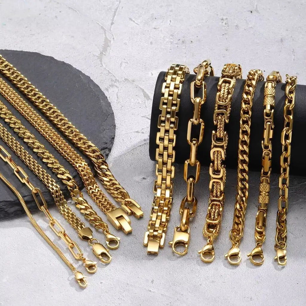 Gold Chunky Chain Bracelet — Stainless Steel