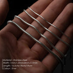 eManco Hot Sale Silver Color Stainless Steel Snake Chain Bracelet Fashion Jewelry For Men Women Minimalist Gifts