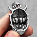 Japanese Yokai Prajna Punk Stainless Steel Men Women Necklaces Pendants Chain Jewelry Creativity Gift Dropshipping Wholesale