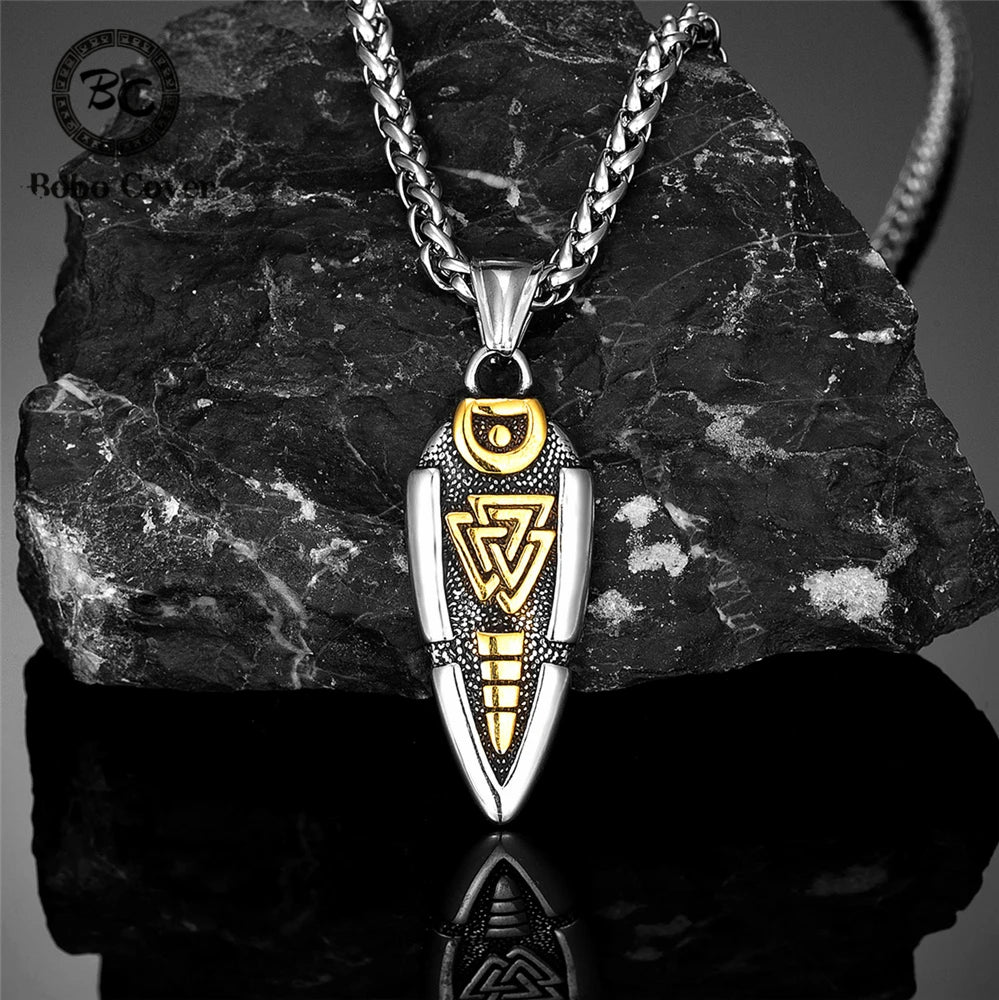 Odin's Spear Arrowhead Pendant Necklace — Steel