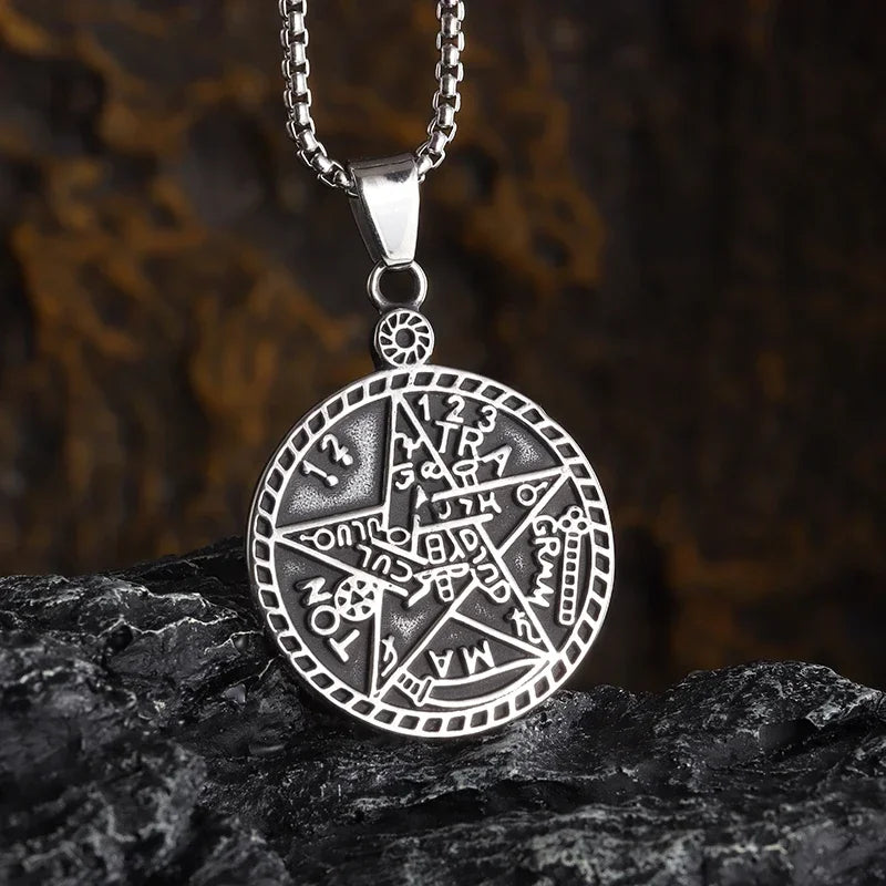 Hebrew Pentagram Star Pendant Necklace — Amulet