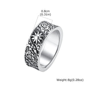Fashion Retro Moon Sun Ring for Men, 8mm Chunky Stainless Steel Ring, Punk Personality Finger Jewelry Size 7 8 9 10 11