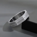 Minimalist Niche Seven Virtues Men's Ring Personalized Punk Retro Hip Hop Street Fashion Trend Party Jewelry RingAccessoriesGift