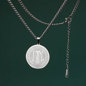 Cross Saint Benedict Pendant Necklace — Stainless Steel