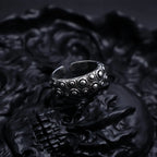 Cthulhu Tentacle Open Ring for Men — Gothic Silver-Tone Band