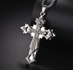 Christian Jesus Cross Necklace For Women Men Stainless Steel Chains Choker Religion Pendants Jewelry Prayer Baptism Gift