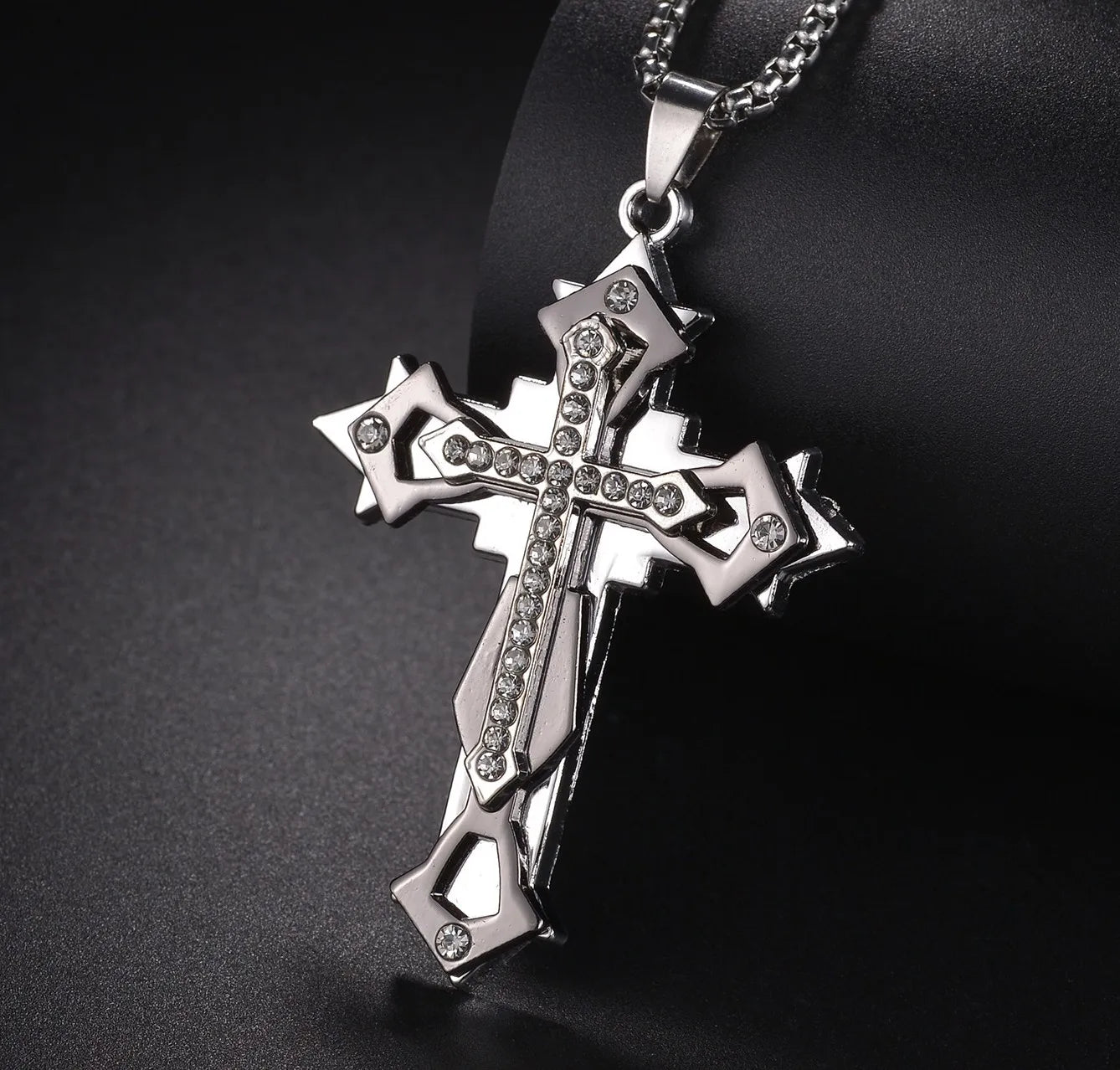 Christian Jesus Cross Necklace For Women Men Stainless Steel Chains Choker Religion Pendants Jewelry Prayer Baptism Gift