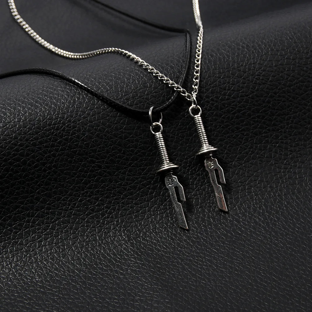 Anime Jujutsu Kaisen Fushiguro Toji Sword Necklace Spear of Tianri Knife Pendant Cosplay Necklaces For Unisex Choker