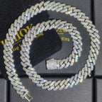 925 Silver Cuban Chain Necklace Iced Out 10-20MM