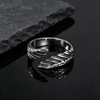 Punk Wings Ring for Men,Vintage Stainless Steel Open Adjustbale Ring,Hip Hop Jewelry for Daily Wear Party Gift