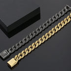 Retro 10MM Width Curb Cuban Link Chain Bracelet for Men Solid 316L Stainless Steel Casting Bracelets & Bangles Boys