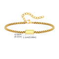 Square Tube Box Chain Bracelet — Stainless Steel
