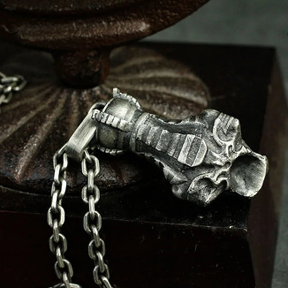 Simple Fashion Trend Ancient Greek Cleopatra Demon Queen Pharaoh Couple Necklace Street Party Vintage Skull Pendant
