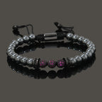 Luxury Natural Hematite Stone Beads CZ Ball Charms Man Bracelet For Women Hand Jewelry Gift For Boy