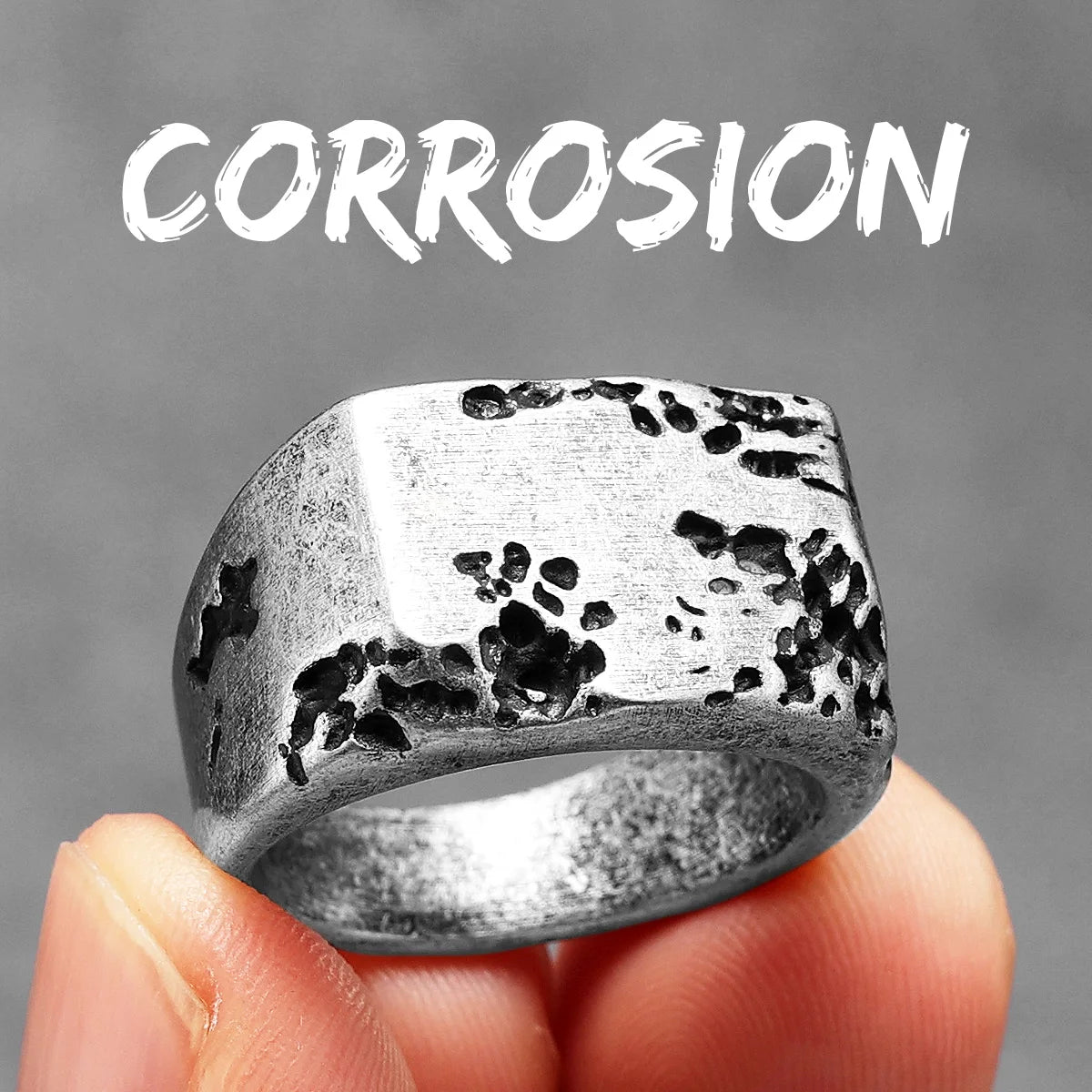 Stone Texture Ring — Stainless Steel