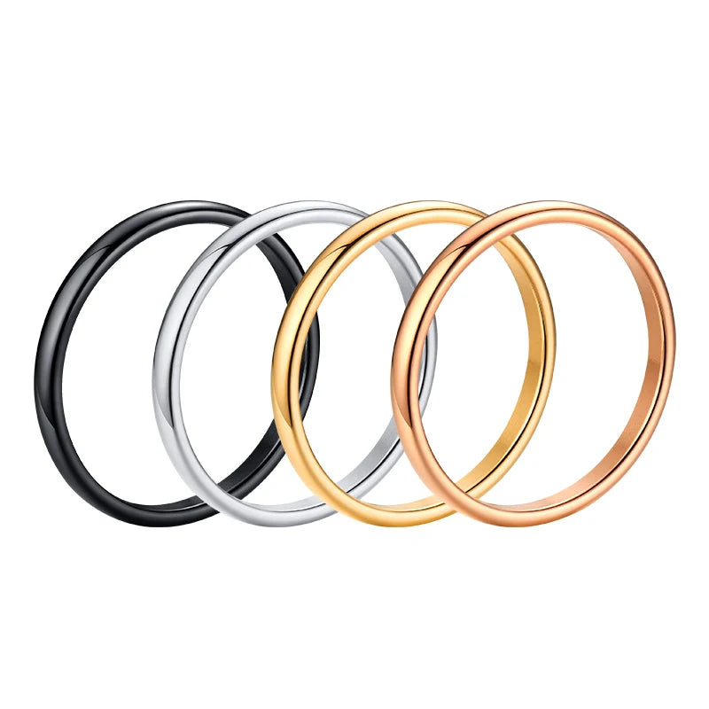 Basic Rings for Men,2/4/6/8/10mm Width Plain Dome High Polished Stainless Steel Wedding Band Promise Ring,Comfort Fit US Size