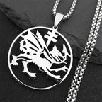 Dragon Order Pendant Silver Necklace — Stainless Steel