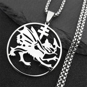 Dragon Order Pendant Silver Necklace — Stainless Steel