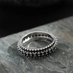 Silver Ring Inlaid Crystal Zirconium Round Ring Stone Men And Women Luxury Simple Fashion Gift Jewelry