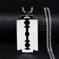 Blade Gold Long Pendant Necklace — Stainless Steel