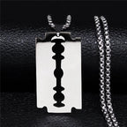 Blade Gold Long Pendant Necklace — Stainless Steel