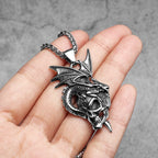 Dragon Skull Stainless Steel Pendant Necklace