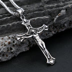 Fashion 316L Stainless Steel Christian Cross Necklace For Men Women Hip Hop Cool Religious Charm Pendant Punk Jewelry
