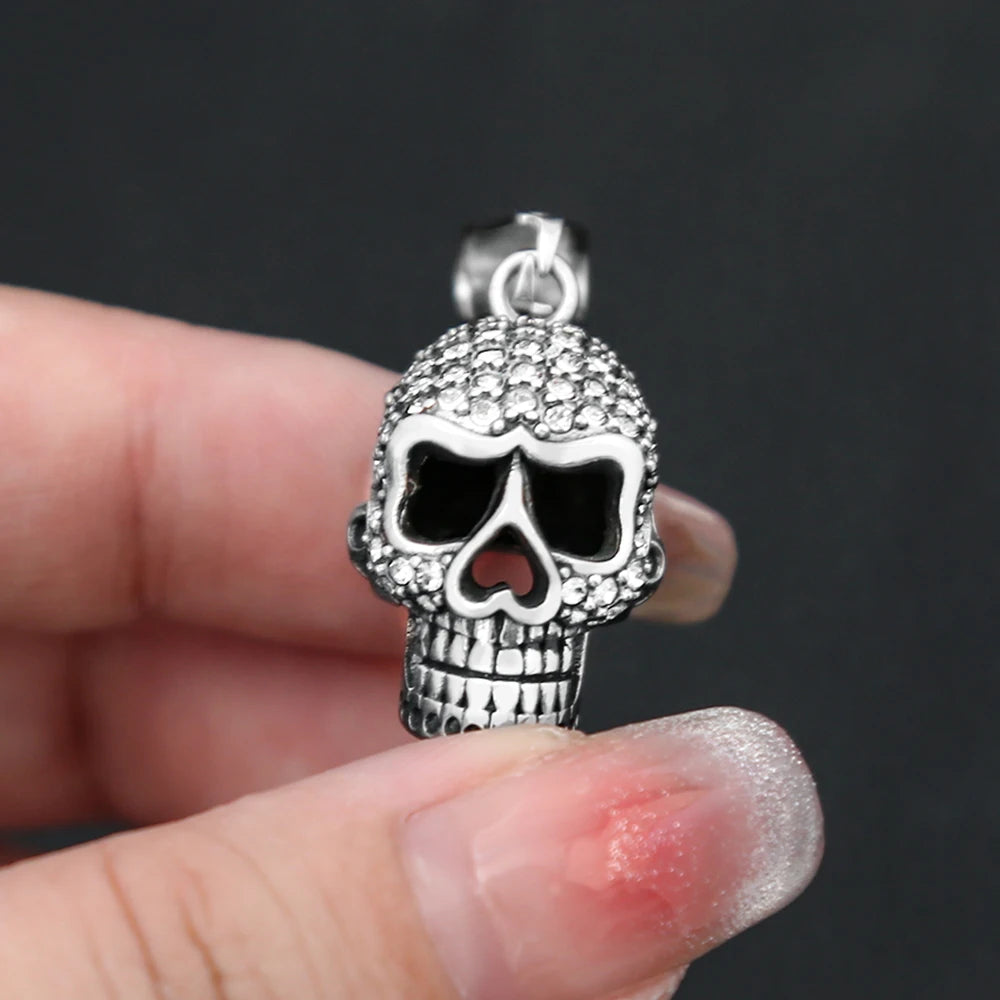 Gothic Skeleton Stainless Steel Pendant Necklace