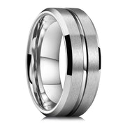 Silver-Tone 8MM Ring — Stainless Steel, Never-Fade