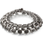 Punk Rocker Skull Bracelet For Men Cool Stainless Steel Men's Chain Bracelets Accessories Gothic Biker Jewelry Male