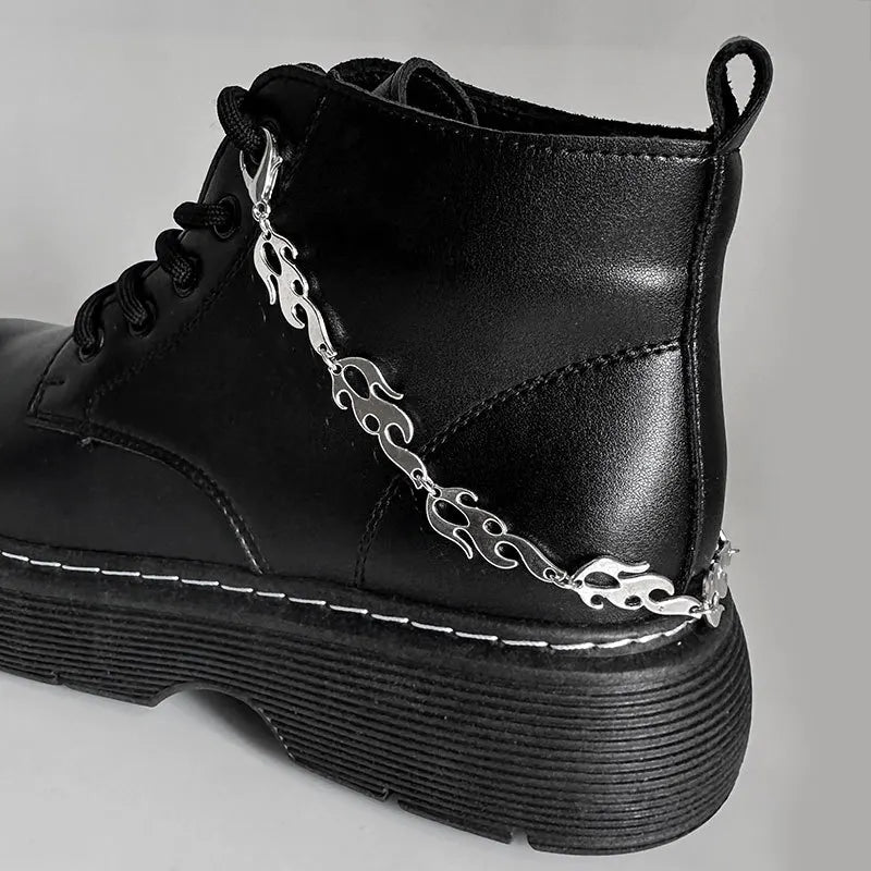 1pc Thorned Flame Cross Shoe Chain Boots & Canvas Shoes Accessories Shoe Decoration Pendant Women Fashion Party Jewelry